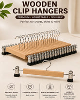 100 pcs wooden clip hangers set adjustable non slip clips for pants skirts wardrobe organization