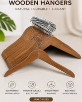 100 pcs wooden clothes hangers non slip anti slide design for shirts jackets wardrobe