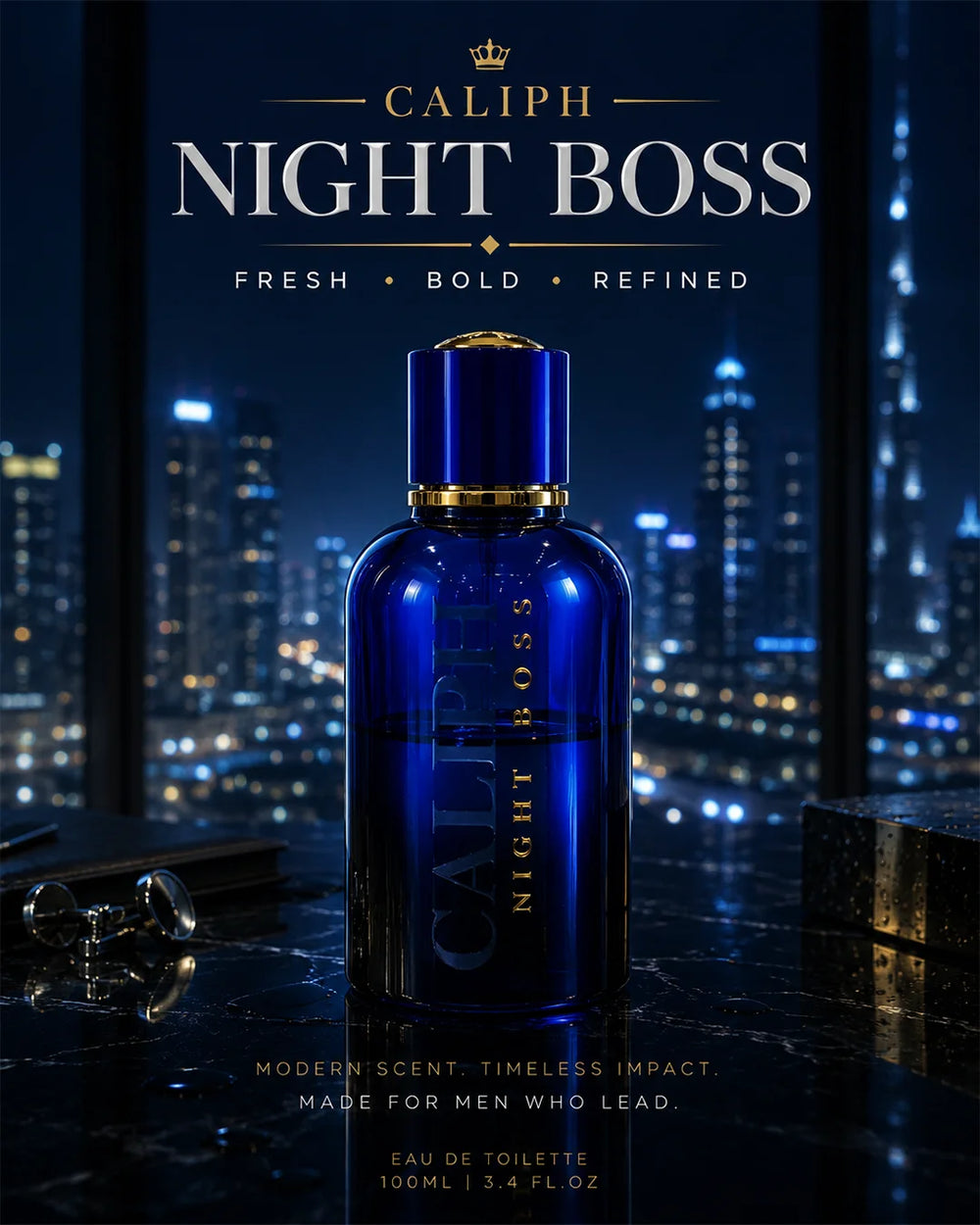 Caliph Night Boss Eau de Parfum – 100ml Amber Leather Perfume for Men_1