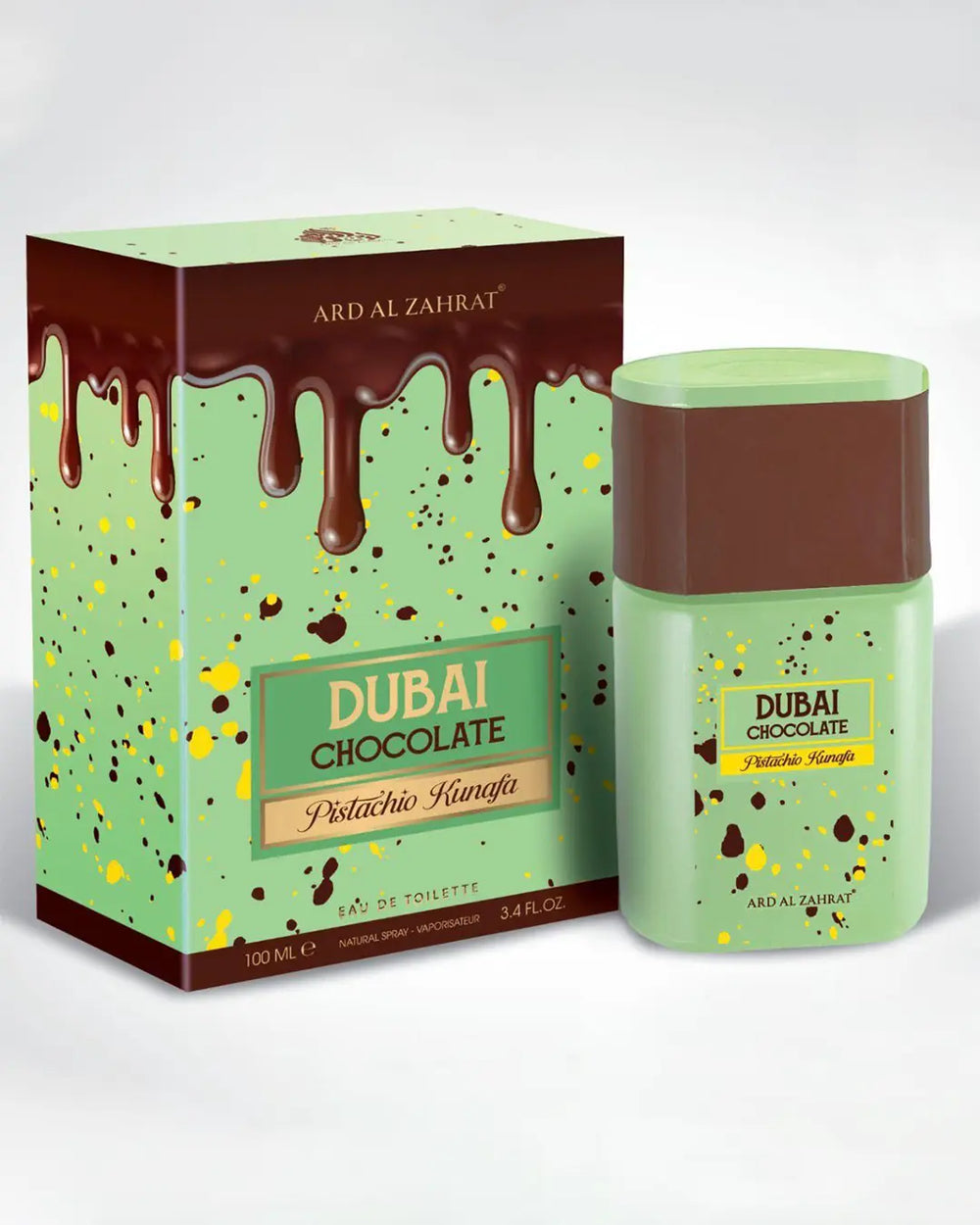 Dubai Chocolate Pistachio Kunafa Eau de Toilette 100ml luxury perfume bottle