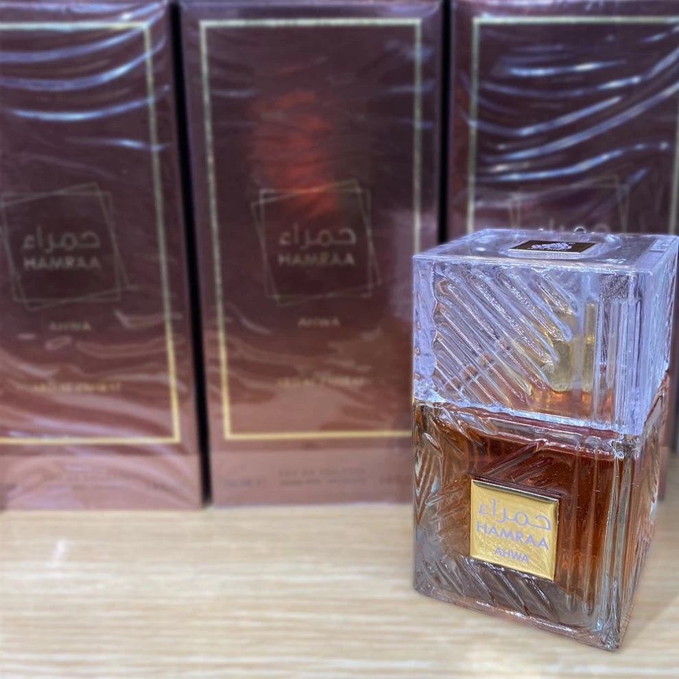 HAMRAA AHWA Parfum Unisex – 100ml Crystal Bottle with Golden Label