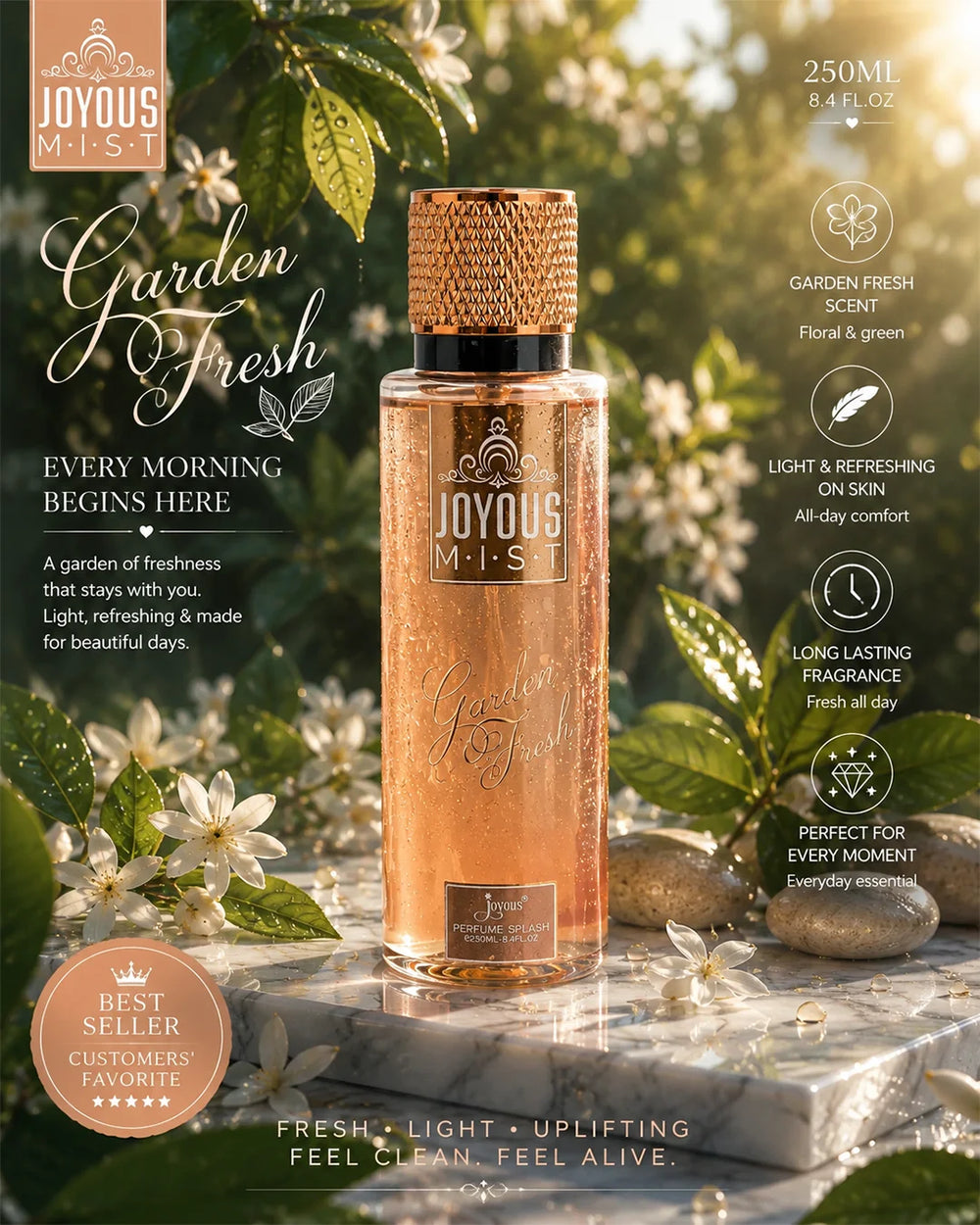 JOYOUS M.I.S.T Garden Fresh body mist 250ml refreshing fragrance spray bottle_1
