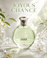 Joyous Chance Fresh Eau de Parfum 100ml green perfume bottle with pink box_1