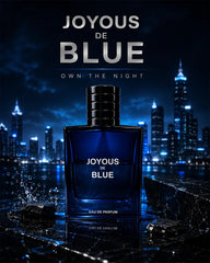Joyous De Blue Eau de Parfum for Men – 100ml navy blue bottle with elegant dark box, fresh woody scent_1