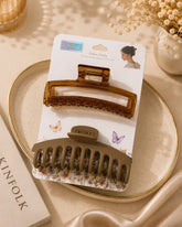 Large glossy hair claw clip set with assorted translucent colors for women