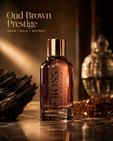 Le Boss Caliph Parfum Saffron Oud Eau de Parfum 100ml dark bottle with gold cap_1