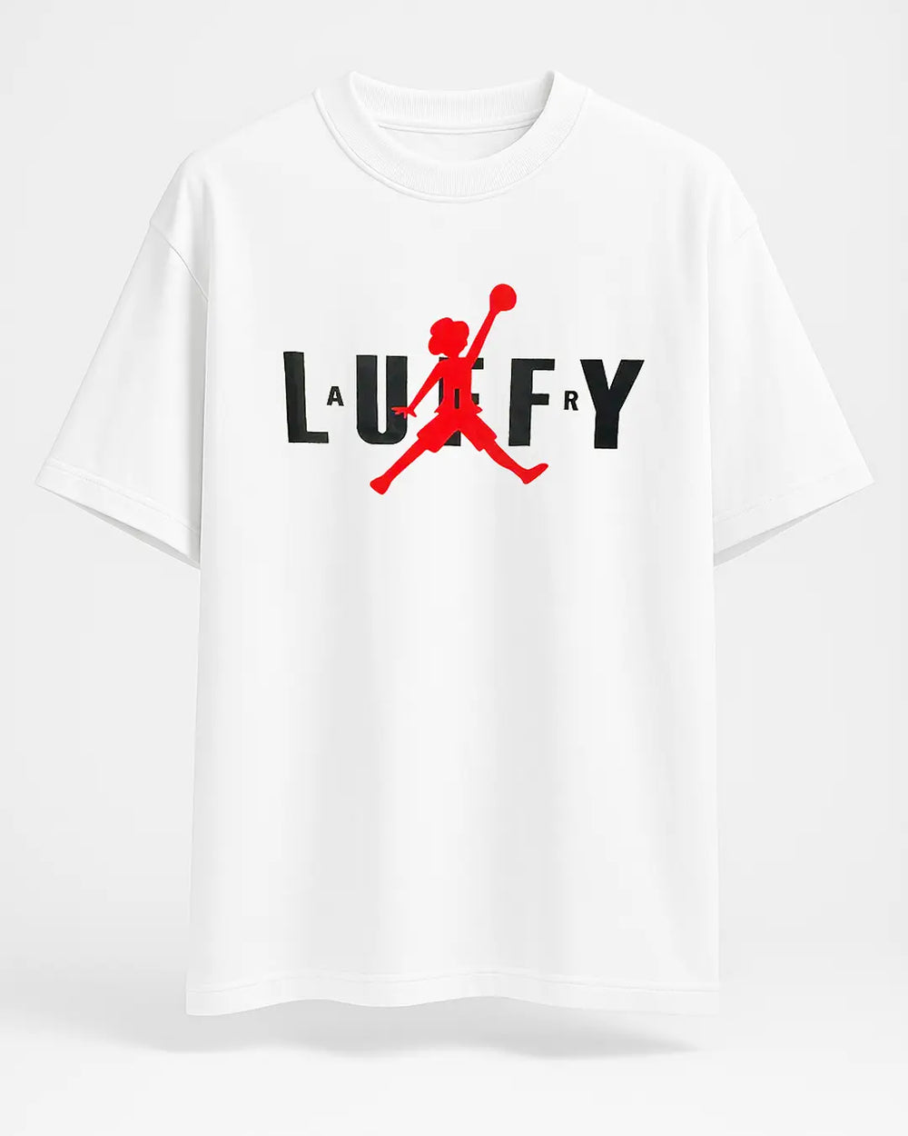 Luffy Air Jump Oversized T-Shirt – White Color – MMRK Dubai