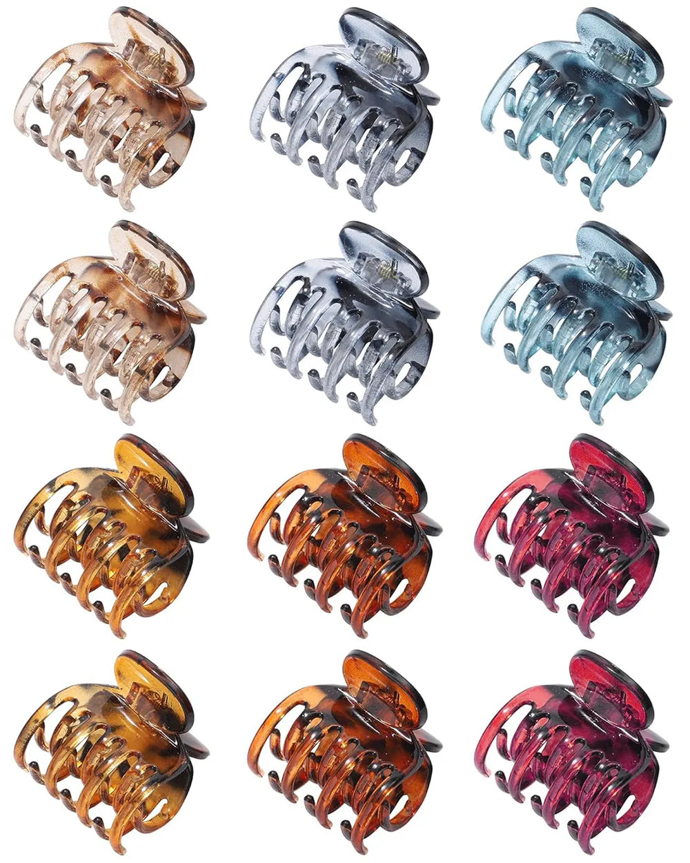 Mini Hair Claw Clips Set 12pcs Transparent Hair Accessories