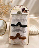 Star Hair Claw Clip Set 3 Pieces Transparent Hair Accessories