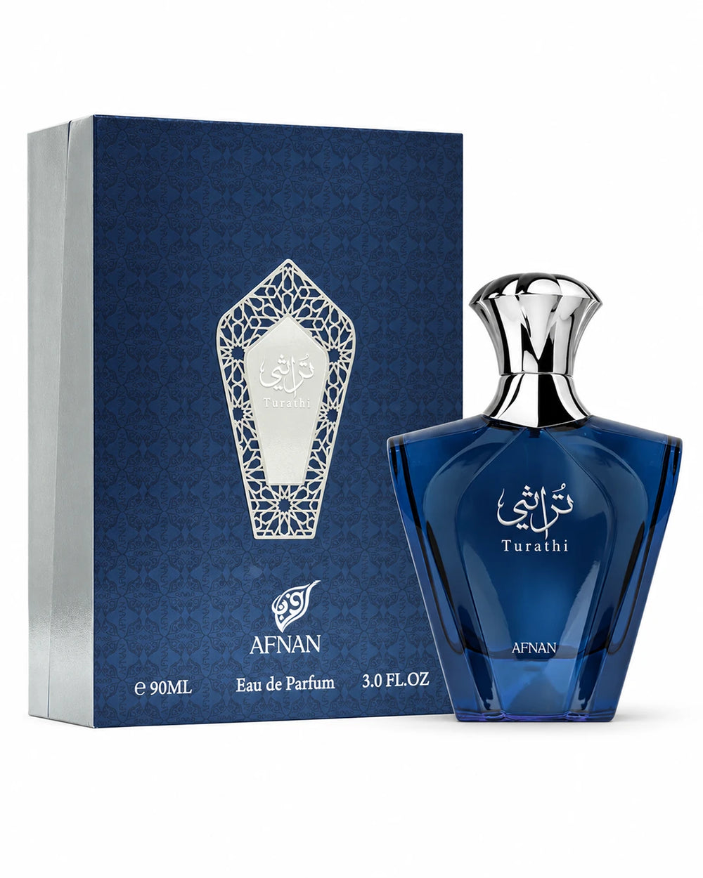 Afnan Turathi Blue Eau de Parfum 90ml with box and bottle