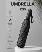 Compact UV Protection Umbrella 33cm – Lightweight Portable Waterproof Folding Umbrella