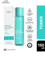 Luxe Organix Miracle Solutions Acne Derm+ Toner 150ml product features and benefits