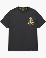 Charcoal One Piece Luffy oversized T-shirt front with small chest graphic