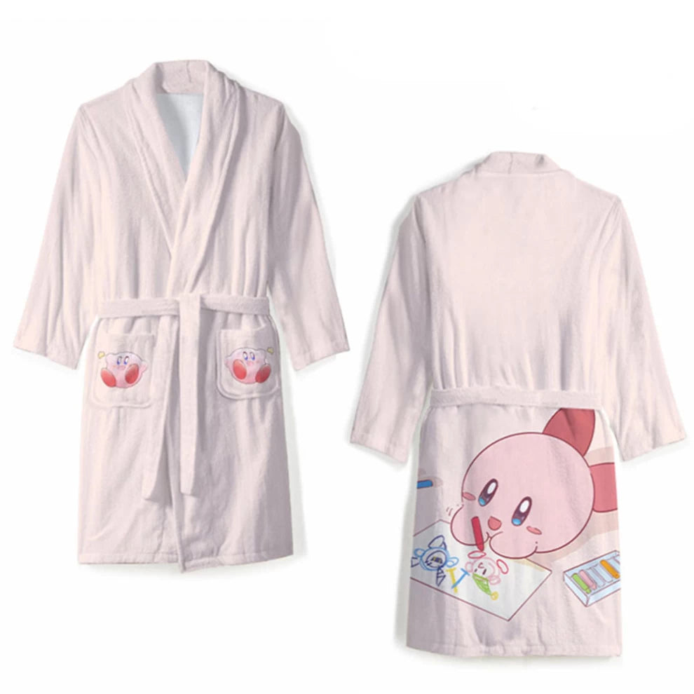 Kirby Bath Robe – Soft Cotton Anime Towel Robe