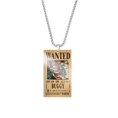 Anime One Piece: Buggy the Star Clown WANTED Necklace