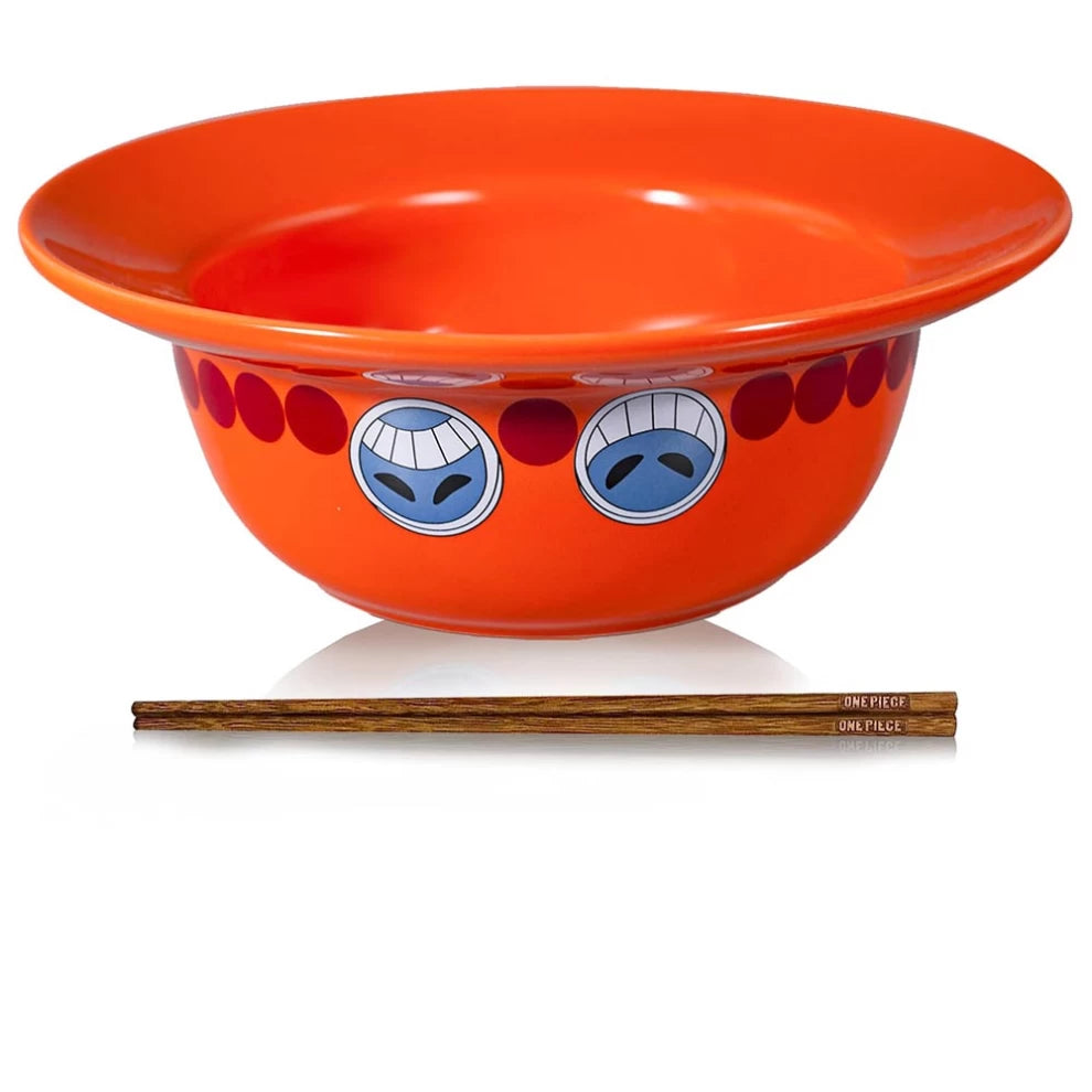 One Piece Ramen Bowl - Orange Anime Ceramic Bowl for Noodles and Soups