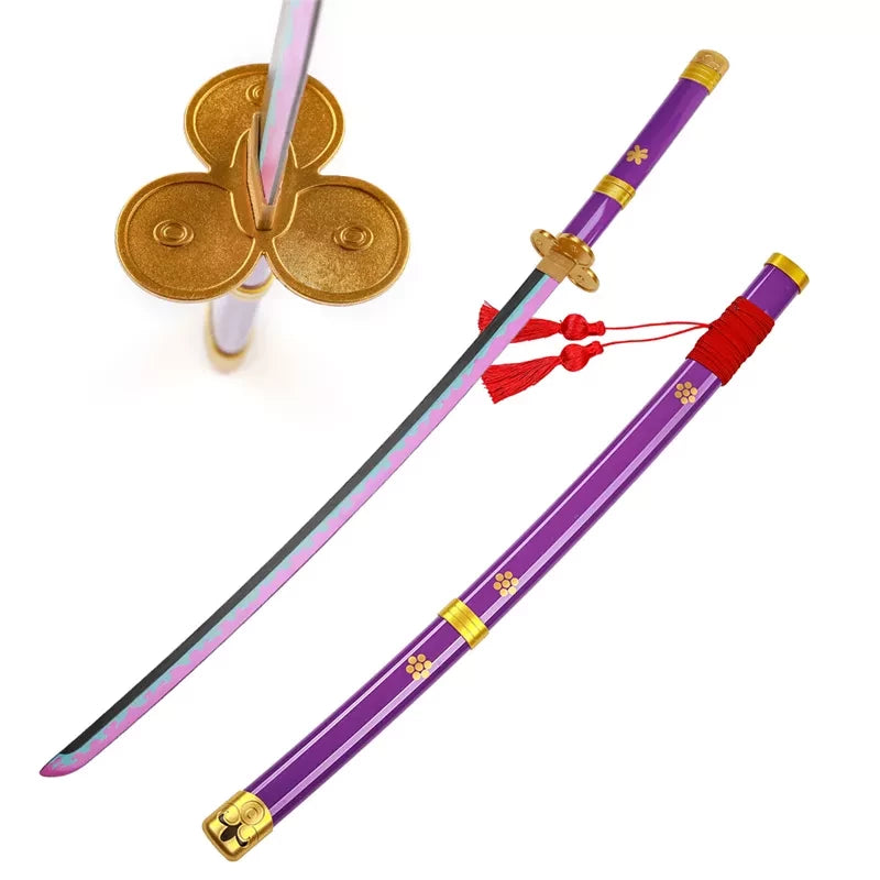 Anime One Piece: Roronoa Zoro's Enma Toy Sword (Purple) Full Wooden