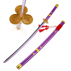 Anime One Piece: Roronoa Zoro's Enma Toy Sword (Purple) Full Wooden