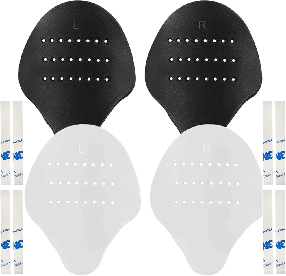 Shoes Crease Protectors Set – Black & White – Anti-Wrinkle Soft Foam Inserts (2 Pcs Left/Right)