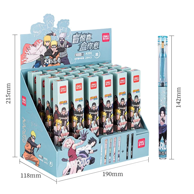 Naruto Gel Pen Set – 0.5mm Black Ink – Anime Stationery