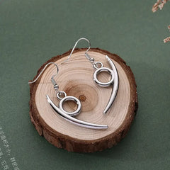 Uchiha-Inspired Silver Hook Earrings