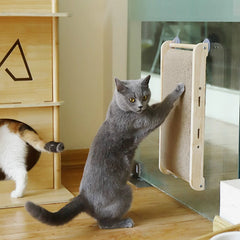Wall-Mount Cat Scratching Board with Natural Wood Frame – 46x25 cm