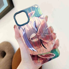 Hand holding Roronoa Zoro Energy Slash iPhone case at an angle