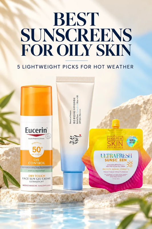 Best sunscreens for oily skin in hot weather: Eucerin Oil Control, Beauty of Joseon Aqua-Fresh and Hikari UltraFresh