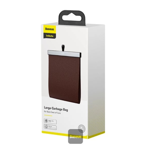 Baseus Leather Car Trash Bag – Brown