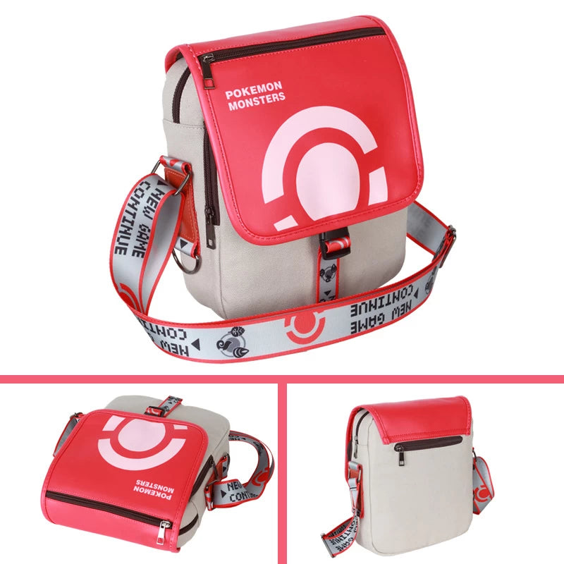 Pokemon Crossbody Bag – Red & Beige | Shoulder Messenger Bag