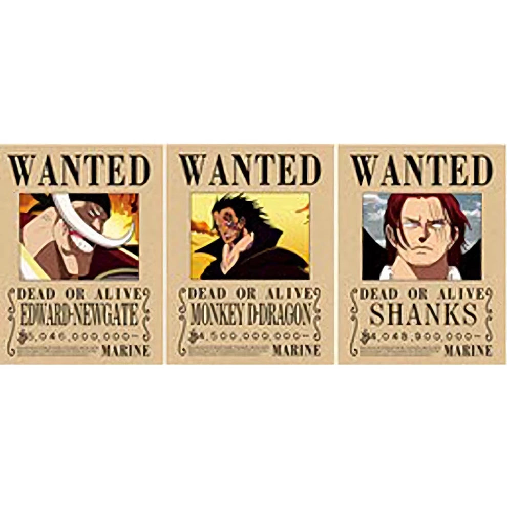 Anime One Piece: WANTED 3D Poster (3 in 1) - Vers.4