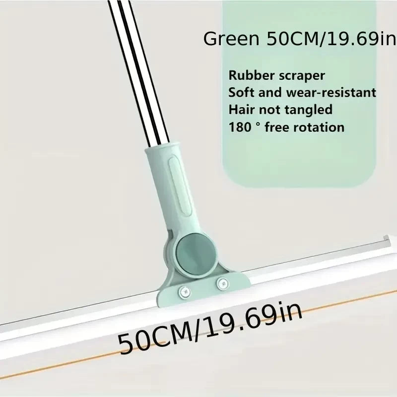 Adjustable Floor Squeegee Wiper with Stainless Steel Handle – Green