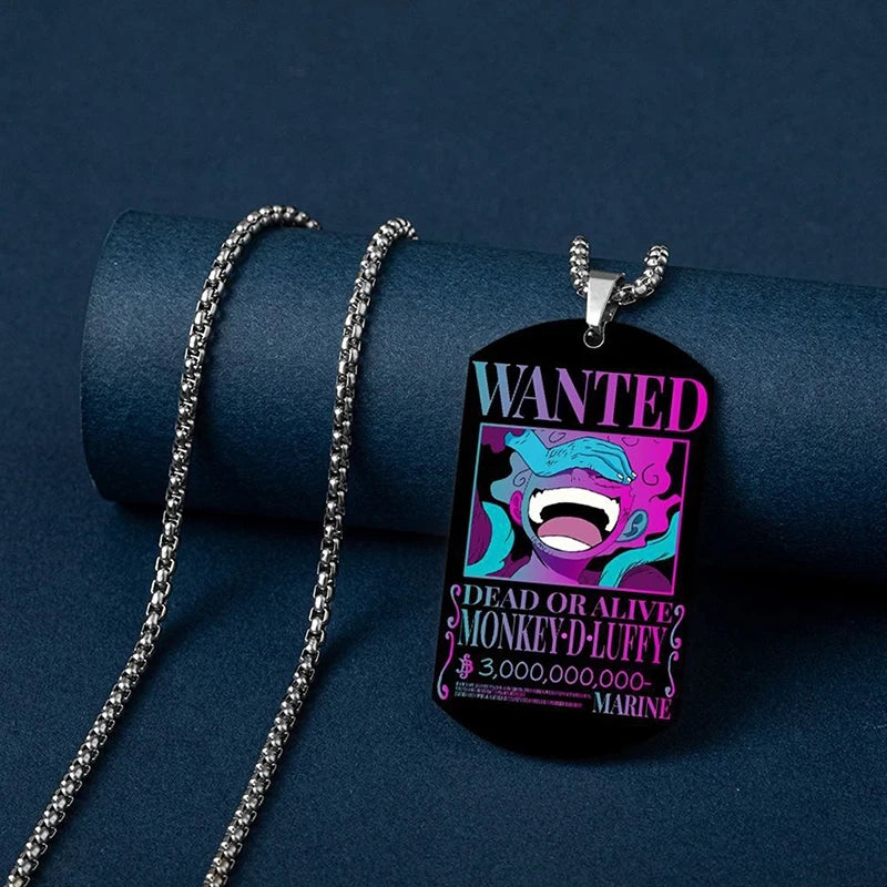 Anime One Piece: Monkey D. Luffy WANTED Necklace 2