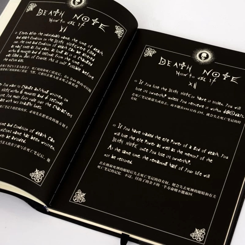 Anime Replica Death Note Notebook Scrapbook, Notebook, Notebook with Feather Pen, Black