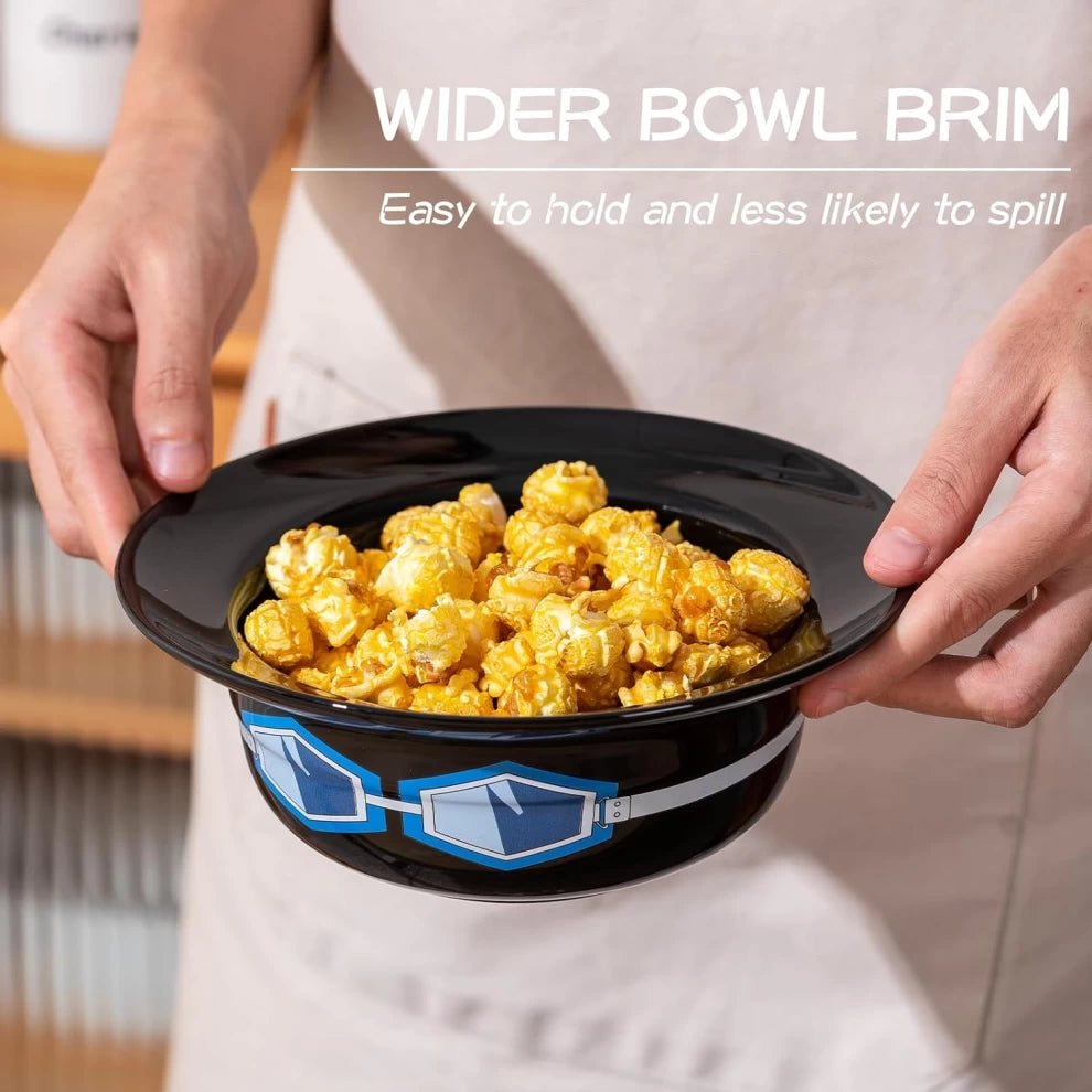 One Piece Ramen Bowl - Black Ceramic Anime Bowl with Franky Goggles Design