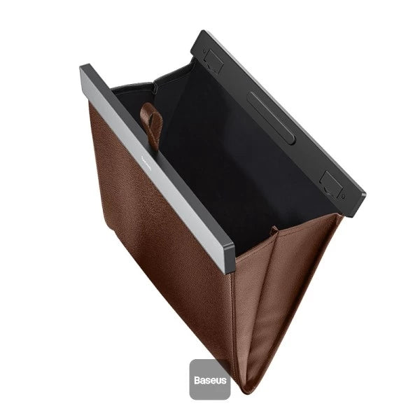Baseus Leather Car Trash Bag – Brown