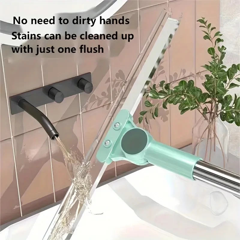 Adjustable Floor Squeegee Wiper with Stainless Steel Handle – Green