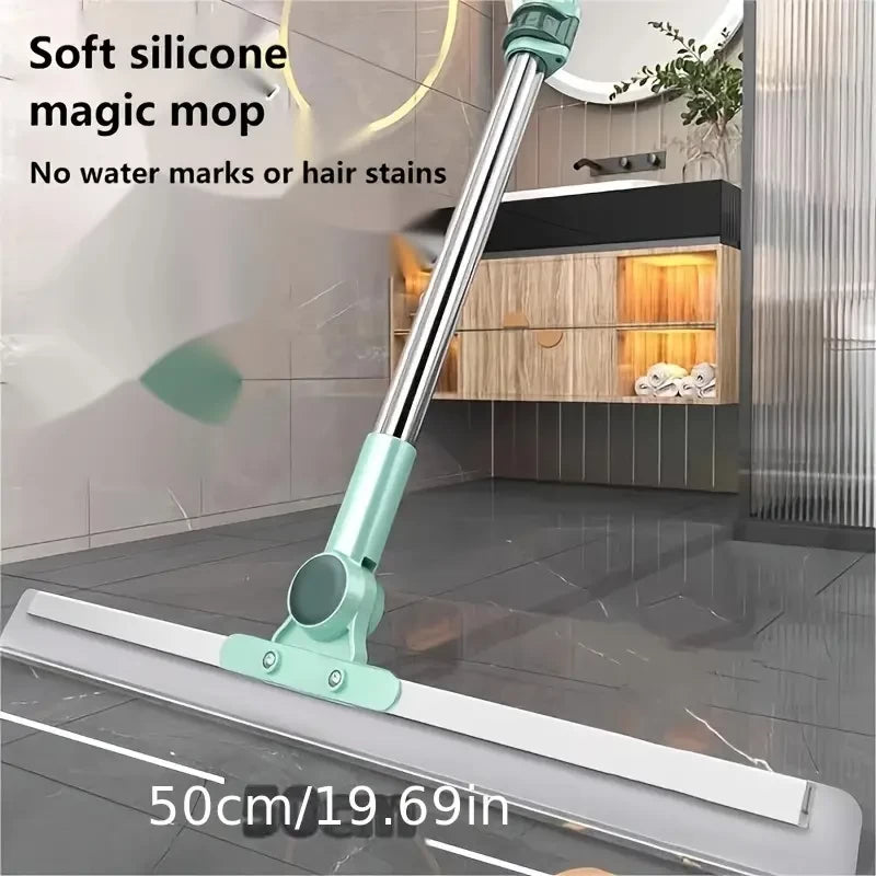 Adjustable Floor Squeegee Wiper with Stainless Steel Handle – Green