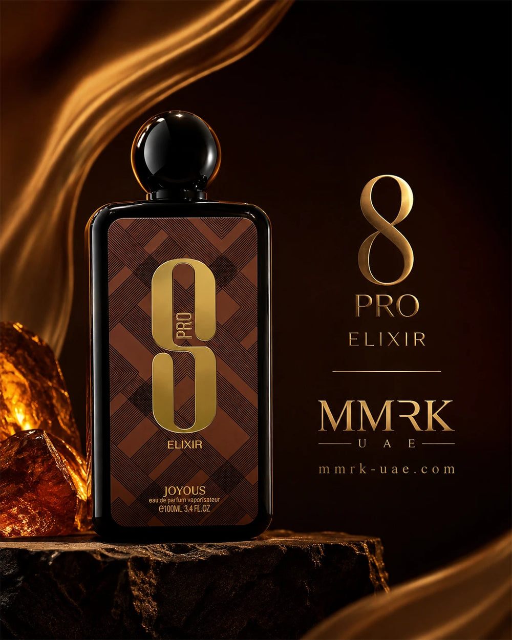 8 Pro Elixir warm amber unisex perfume 100ml by Joyous at MMRK