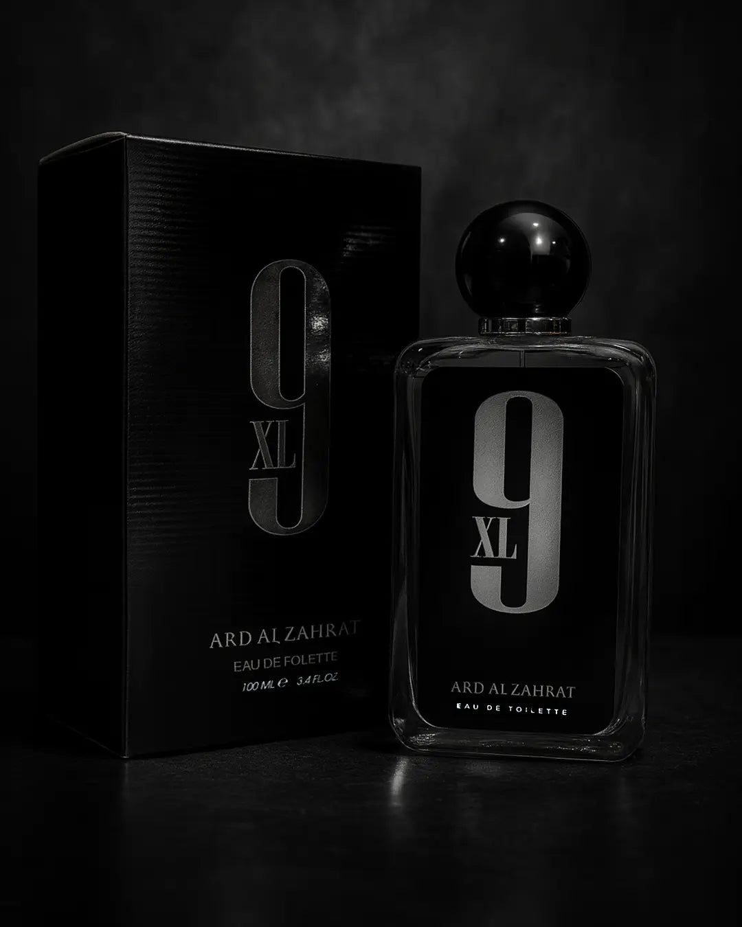 9XL perfume 100ml bottle for men in black design