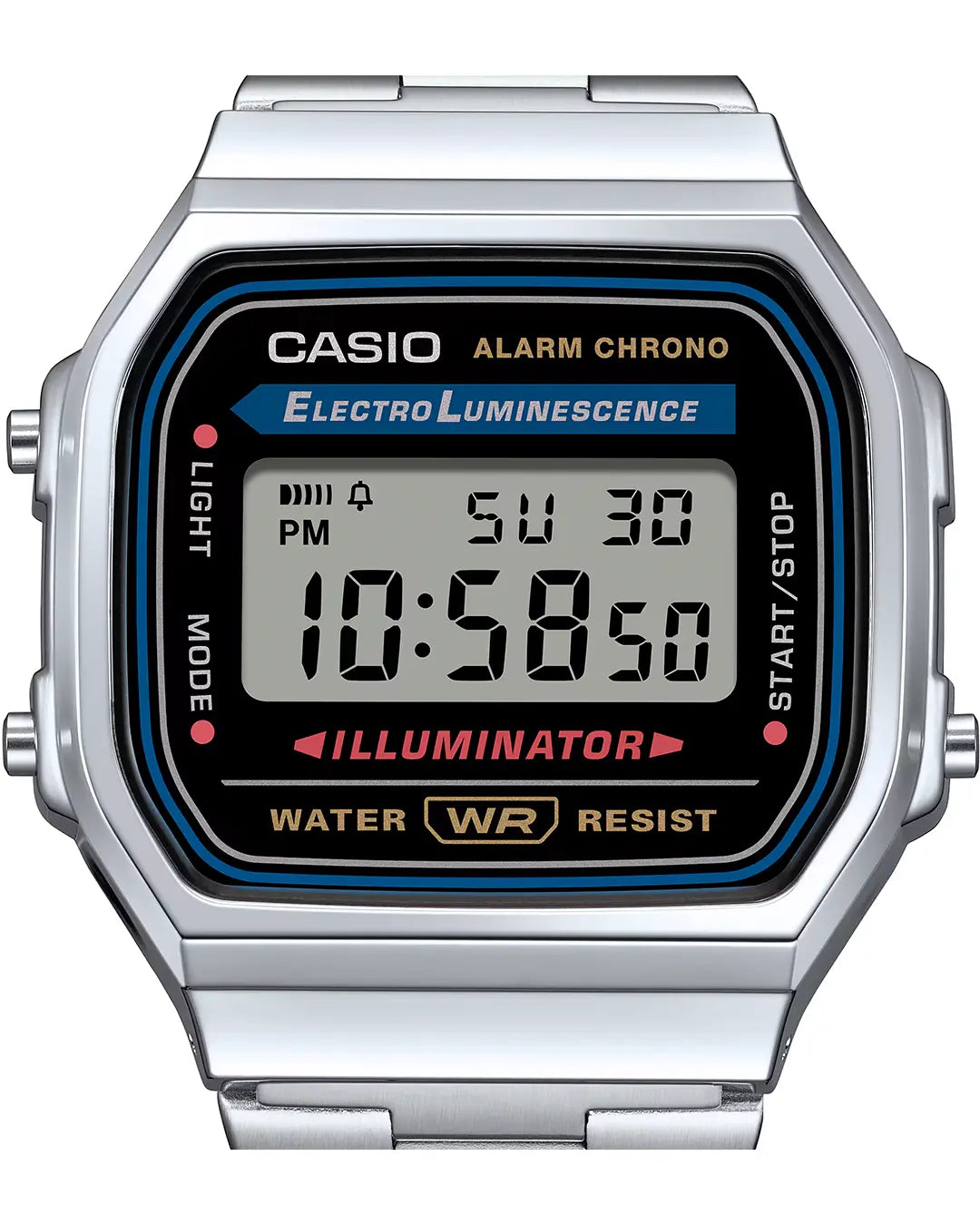 Casio A168WA-1 Vintage Digital Watch – Stainless Steel Retro Design