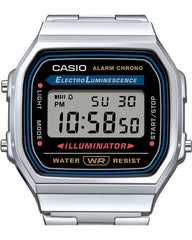Casio A168WA-1 Vintage Digital Watch – Stainless Steel Retro Design