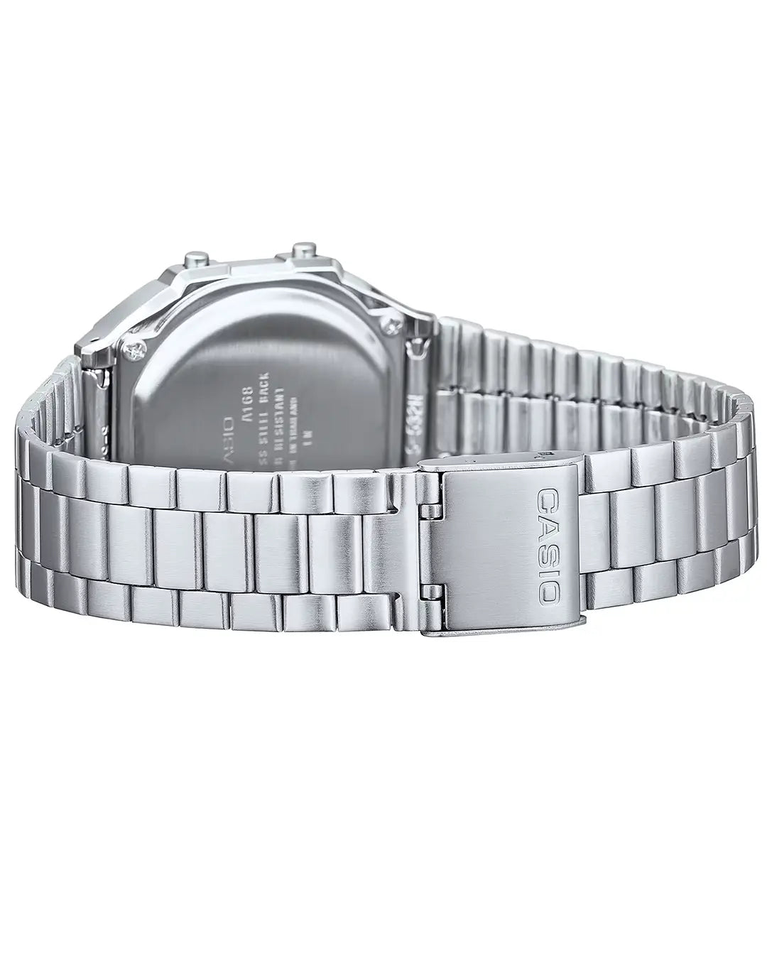 Casio A168WA-1 Vintage Digital Watch – Stainless Steel Retro Design
