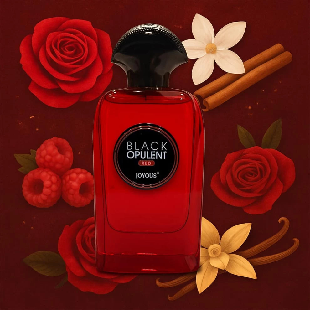 Black Opulent Red Joyous Eau de Parfum – 100ml Romantic Women’s Fragrance with Rose and Vanilla
