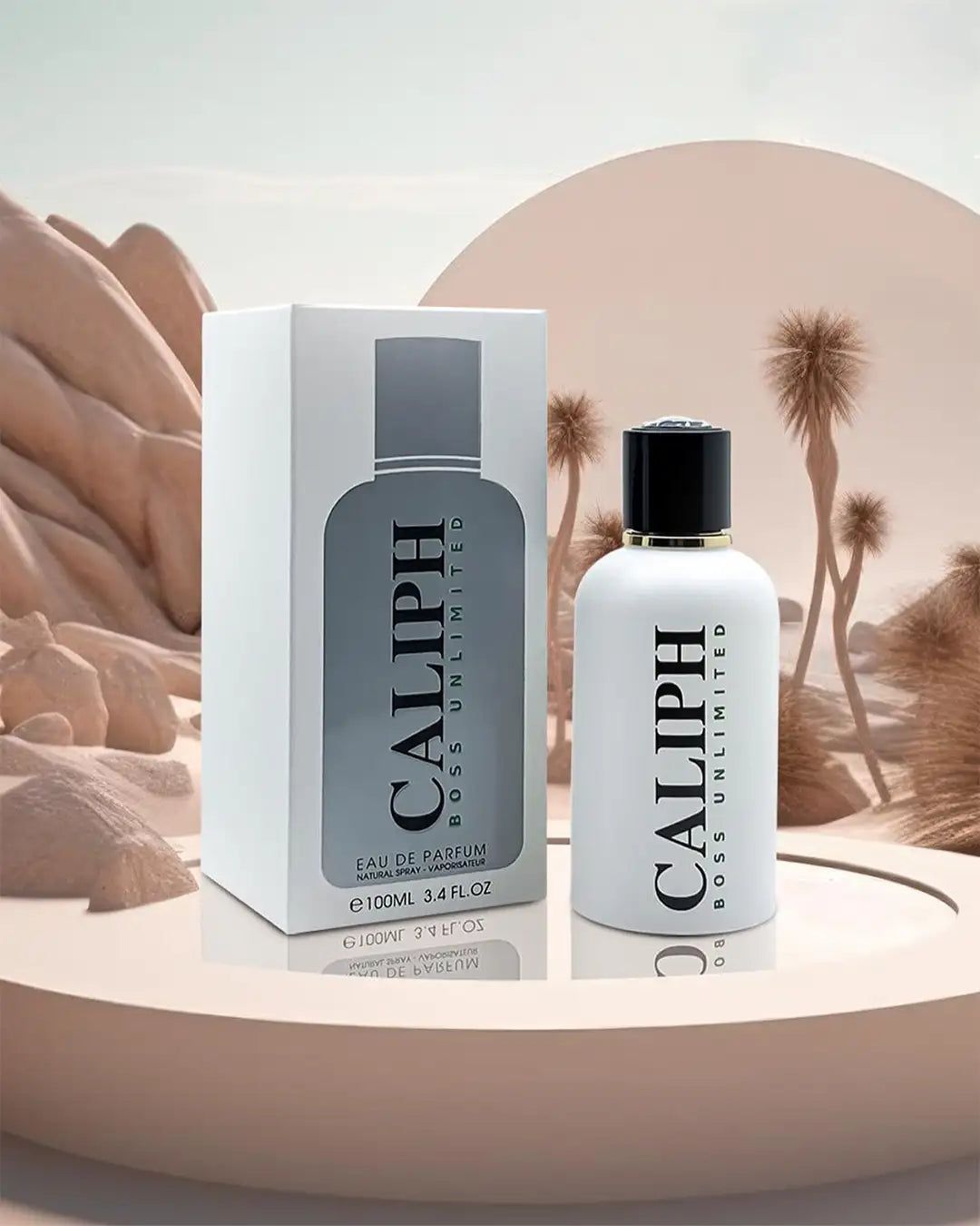 Caliph Boss Unlimited Eau de Parfum 100ml white bottle with silver box