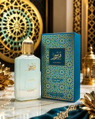 Caliph Fairouz luxury Arabic floral Eau De Parfum 100ml with blue and gold packaging