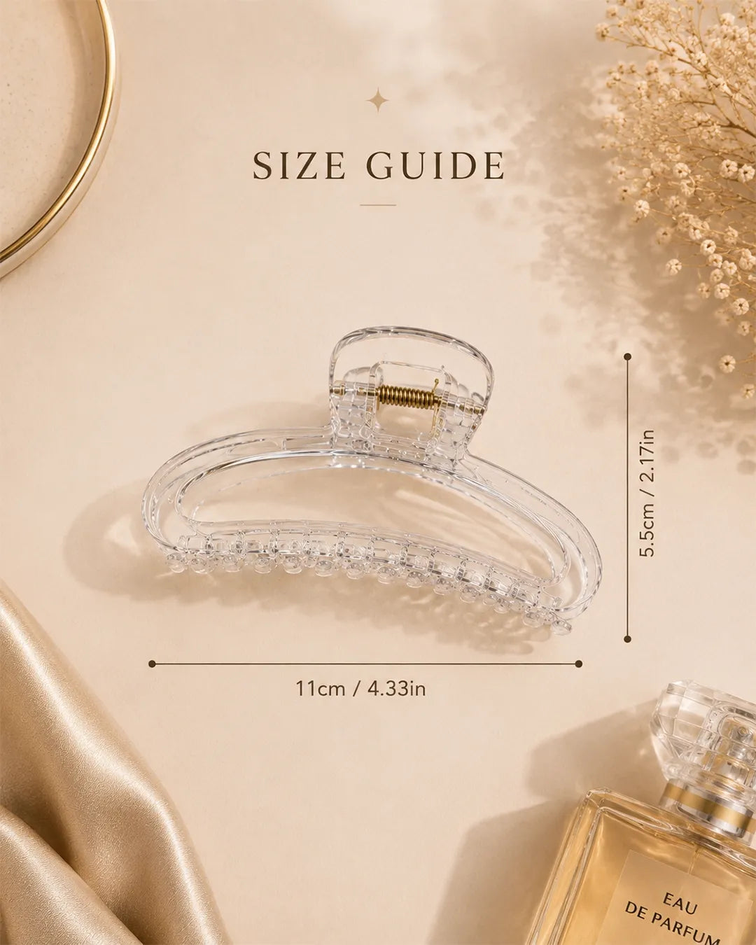 Glossy Hair Claw Clip Set 2pcs 11cm UAE