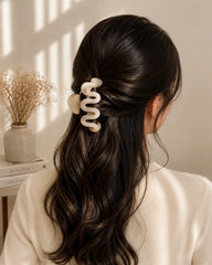 Glossy Wave Hair Clip Set 2pcs 10.5cm UAE
