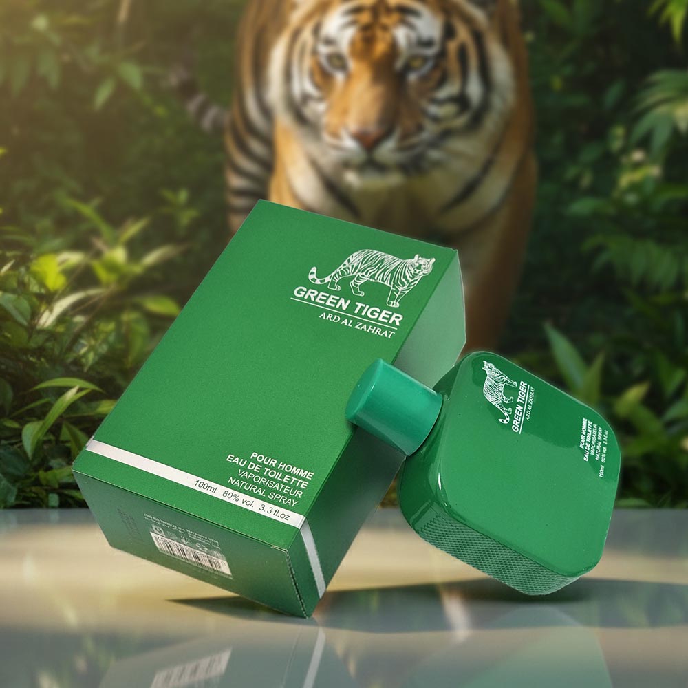 Green Tiger Perfume Bottle and Box – Eau de Toilette 100ml