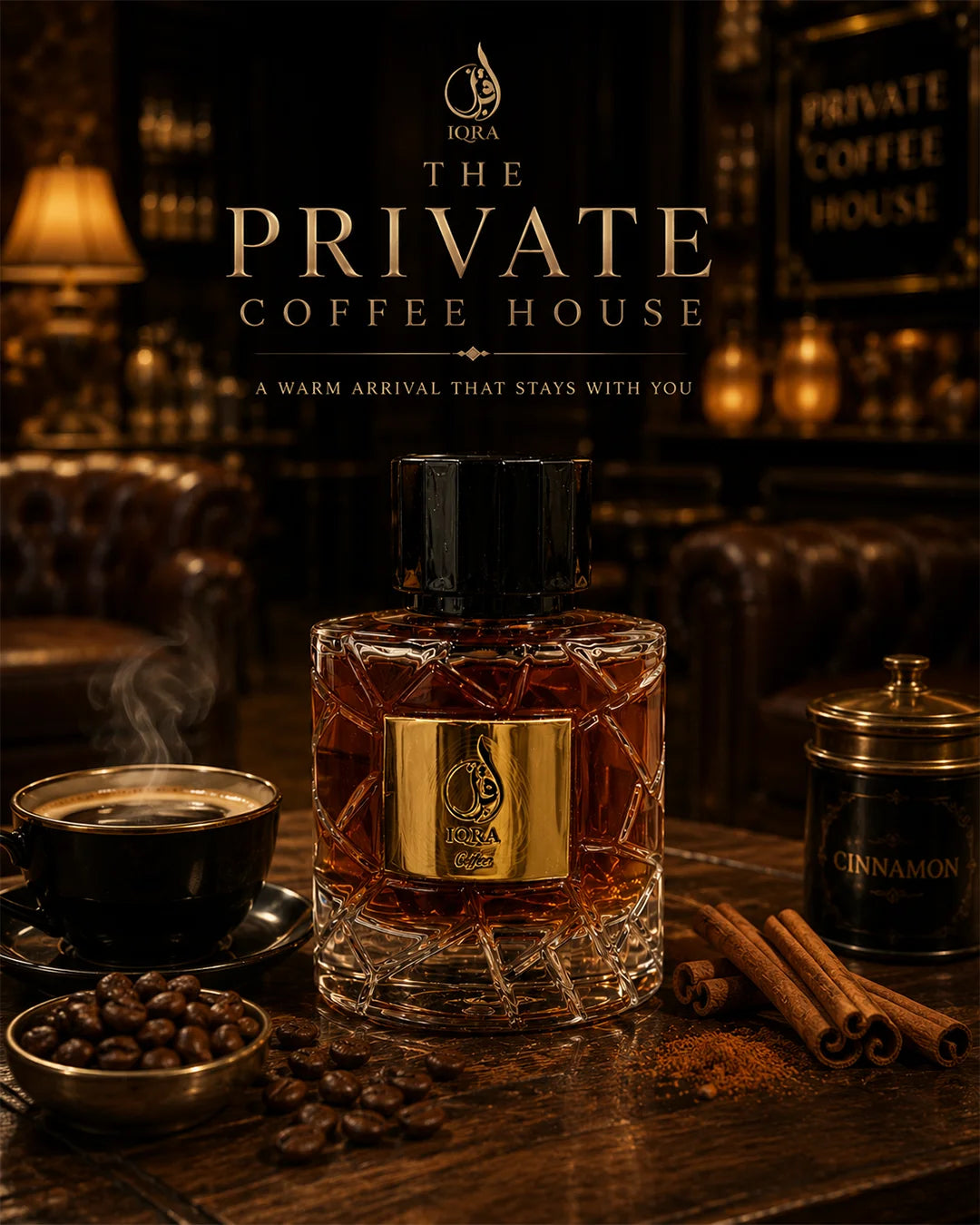 IQRA Coffee Eau De Parfum luxury coffee fragrance with amber vanilla and woody notes_2